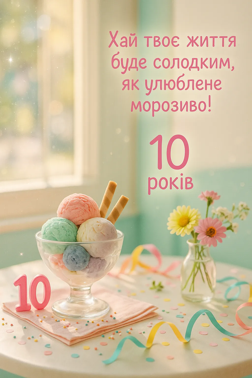 Привітання для дівчинки 10 років