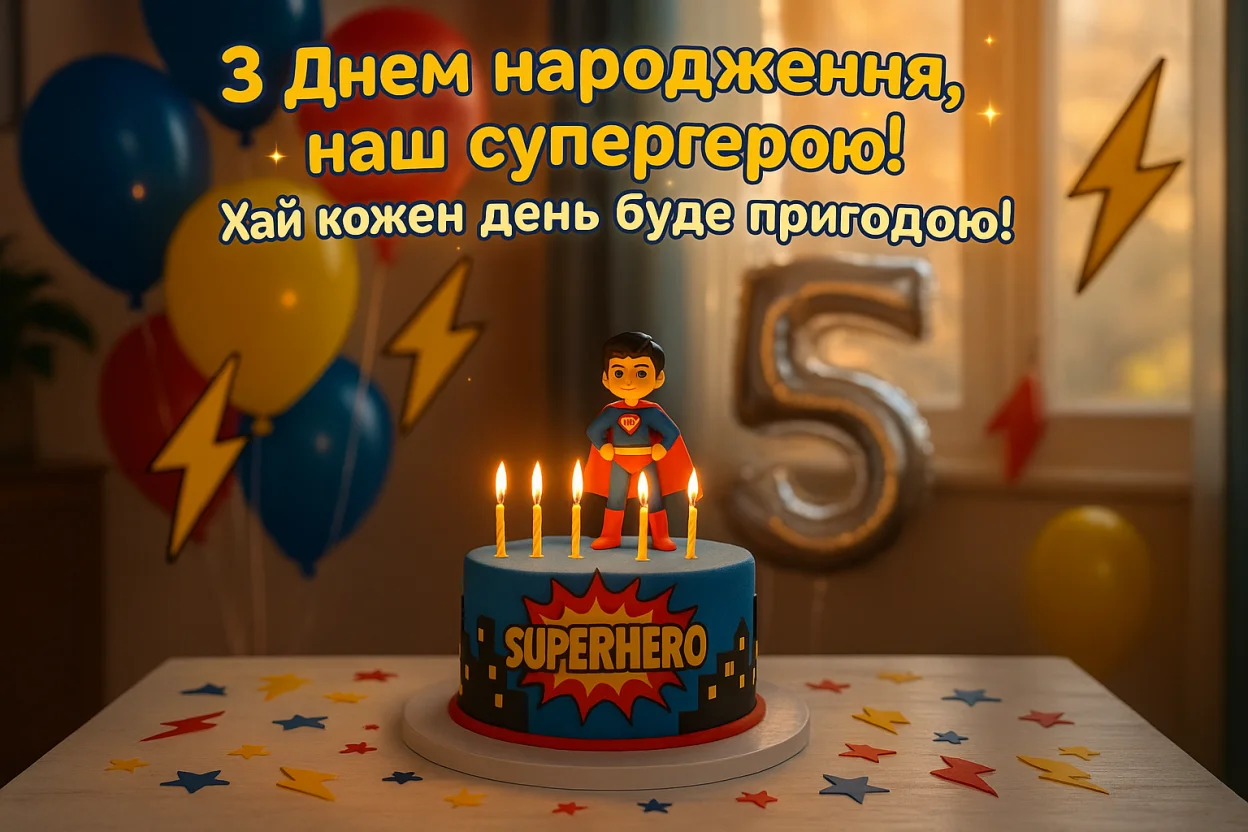 Привітання з днем народження хлопчика 5 років