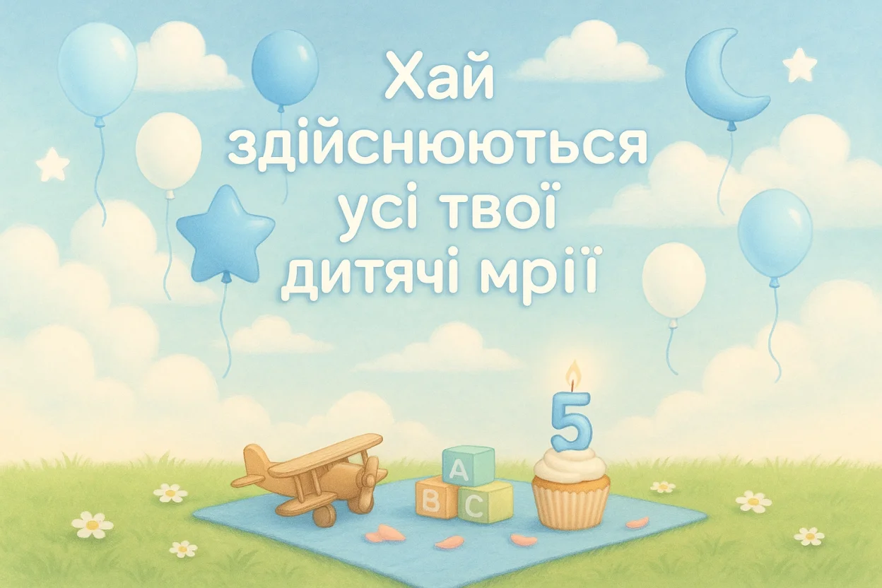 Привітання з днем народження хлопчика 5 років
