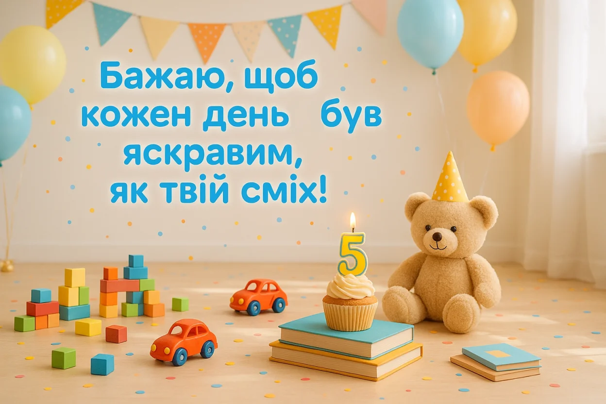 Привітання з днем народження хлопчика 5 років
