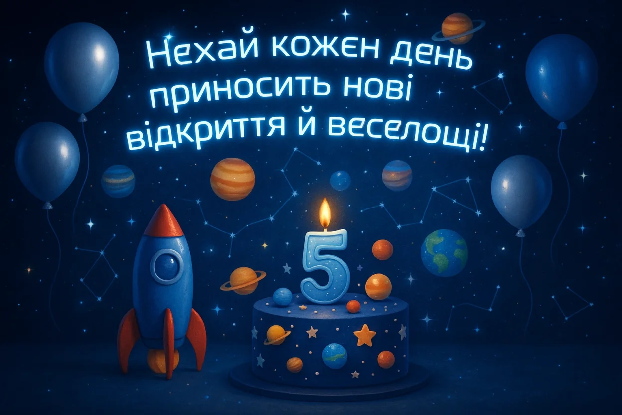 Привітання з днем народження хлопчика 5 років