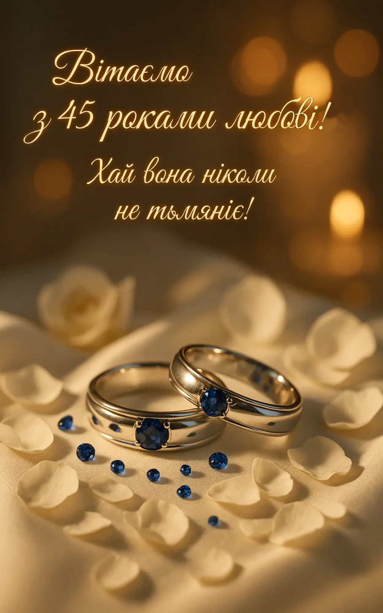 Привітання на 45 років весілля
