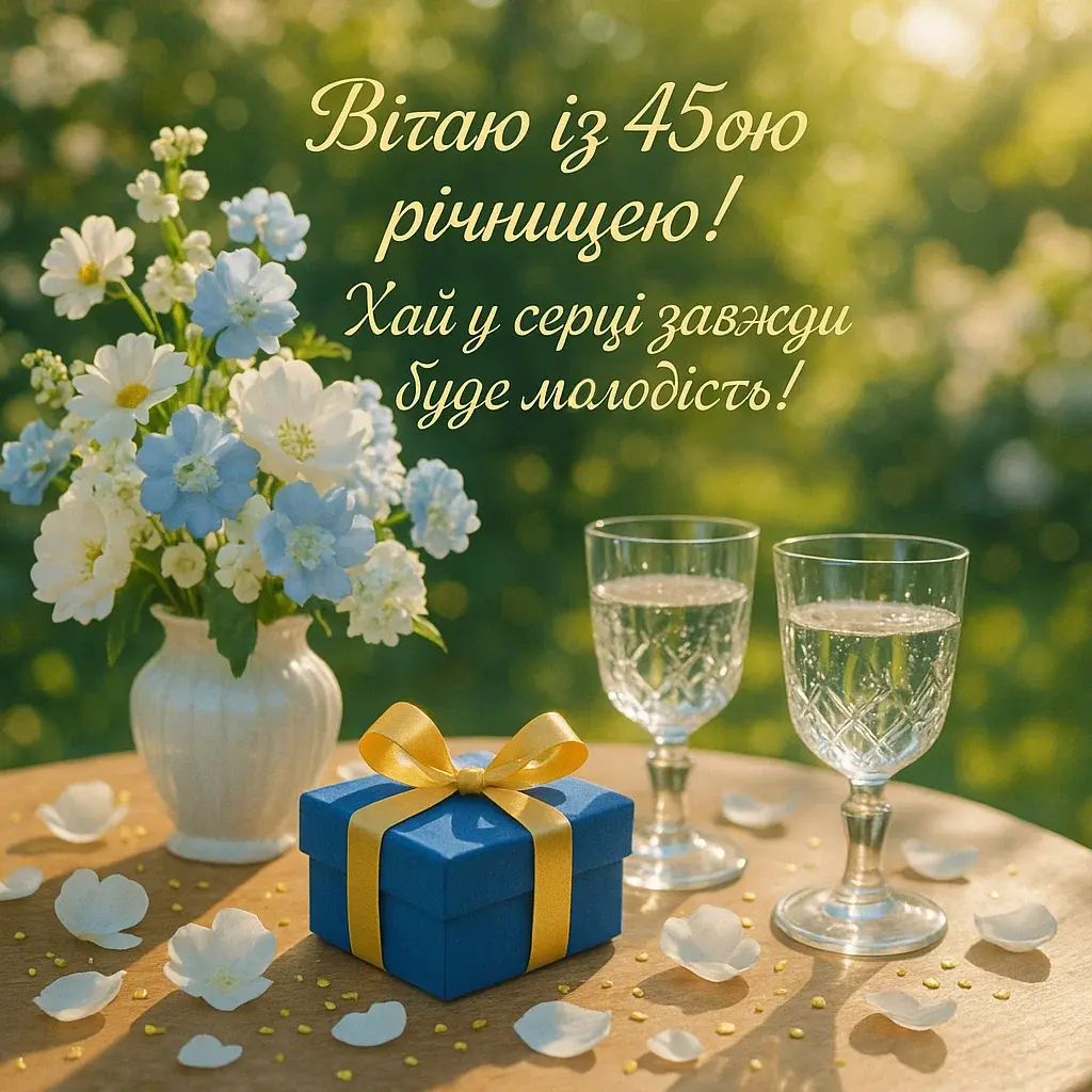 Привітання на 45 років весілля