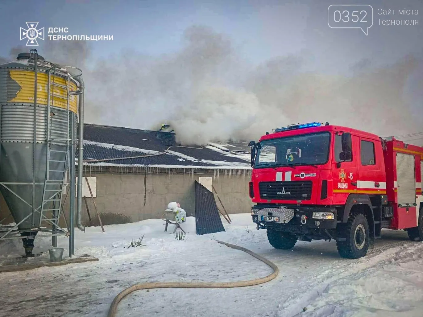 Вогонь на птахофермі: у Дзвинячі пожежу гасили кілька підрозділів