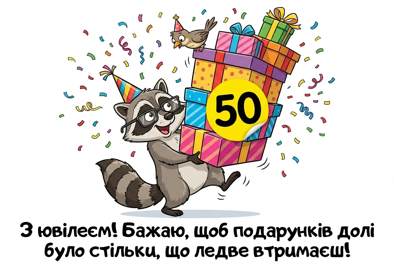 вітання з ювілеєм 50 років