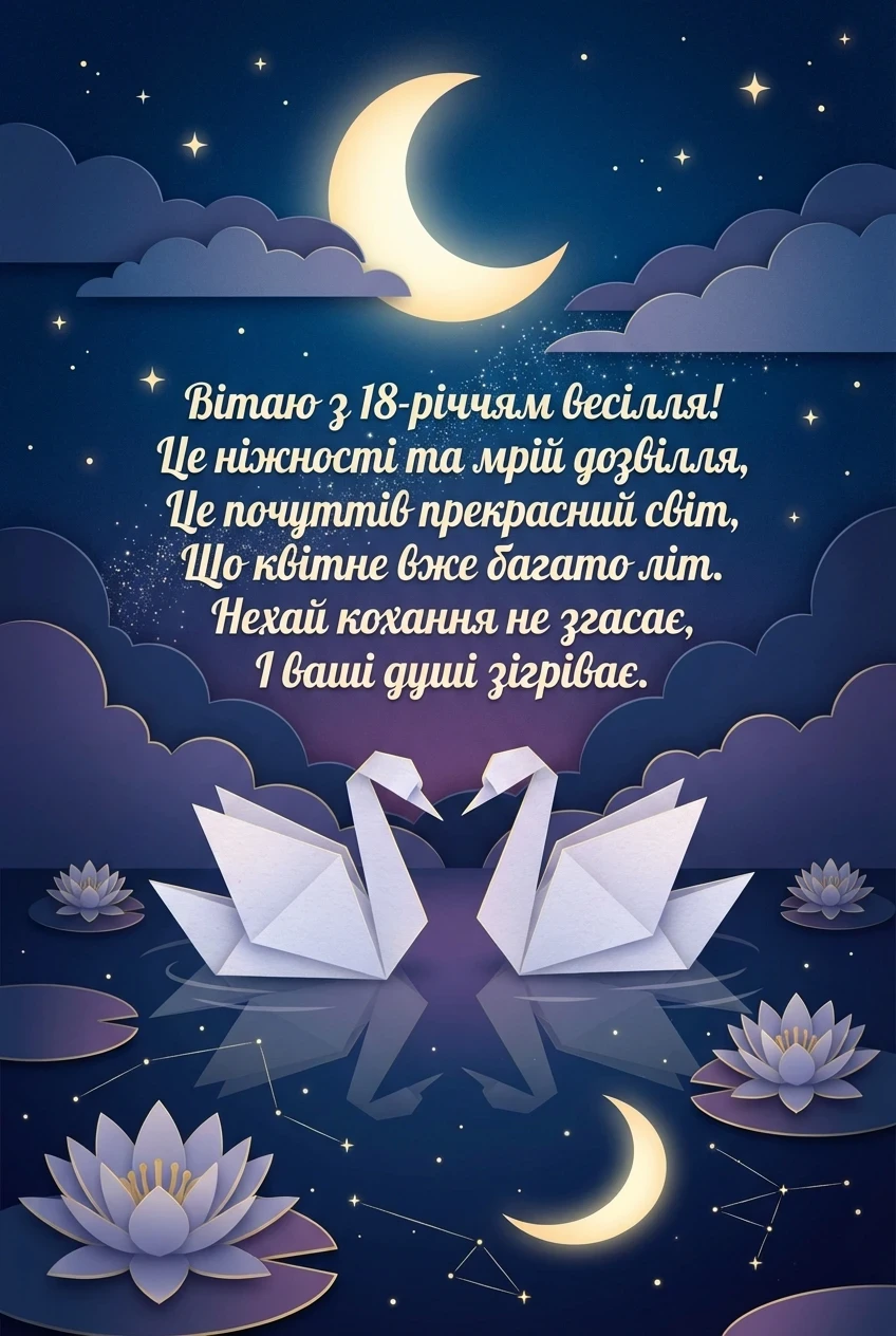 18 років весілля привітання