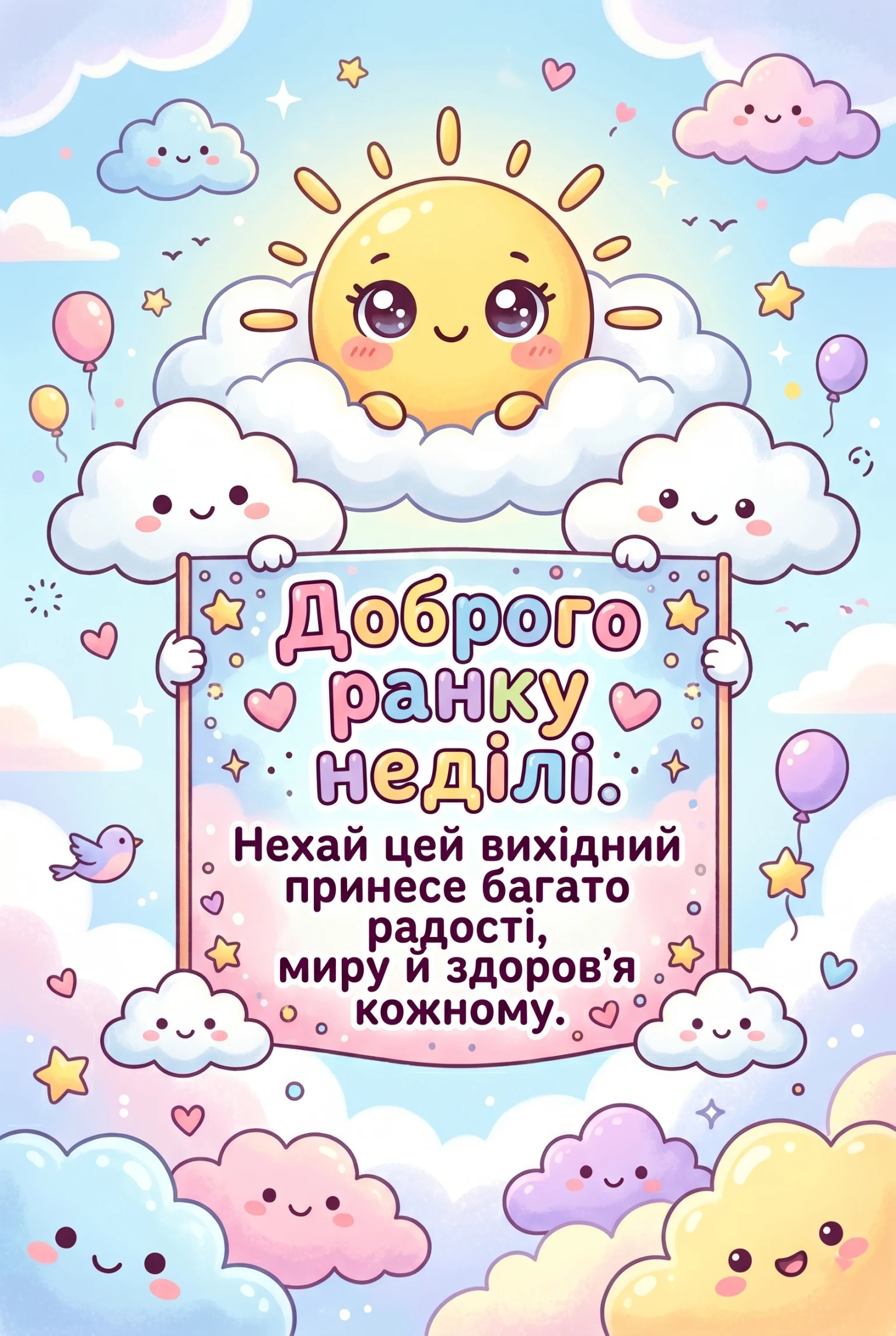Доброго ранку неділі: душевна добірка листівок та найтепліші побажання для вихідного дня