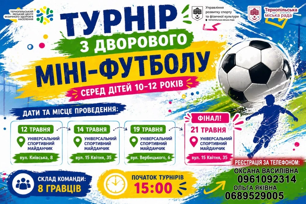 Юні тернополяни змагатимуться за першість у дворовому мініфутболі